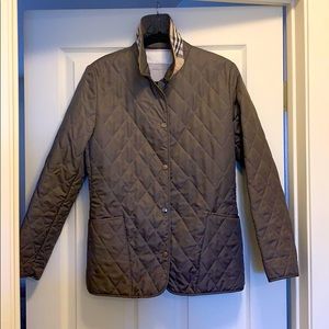 Grey/Brown Burberry Quilted Jacket with Liner